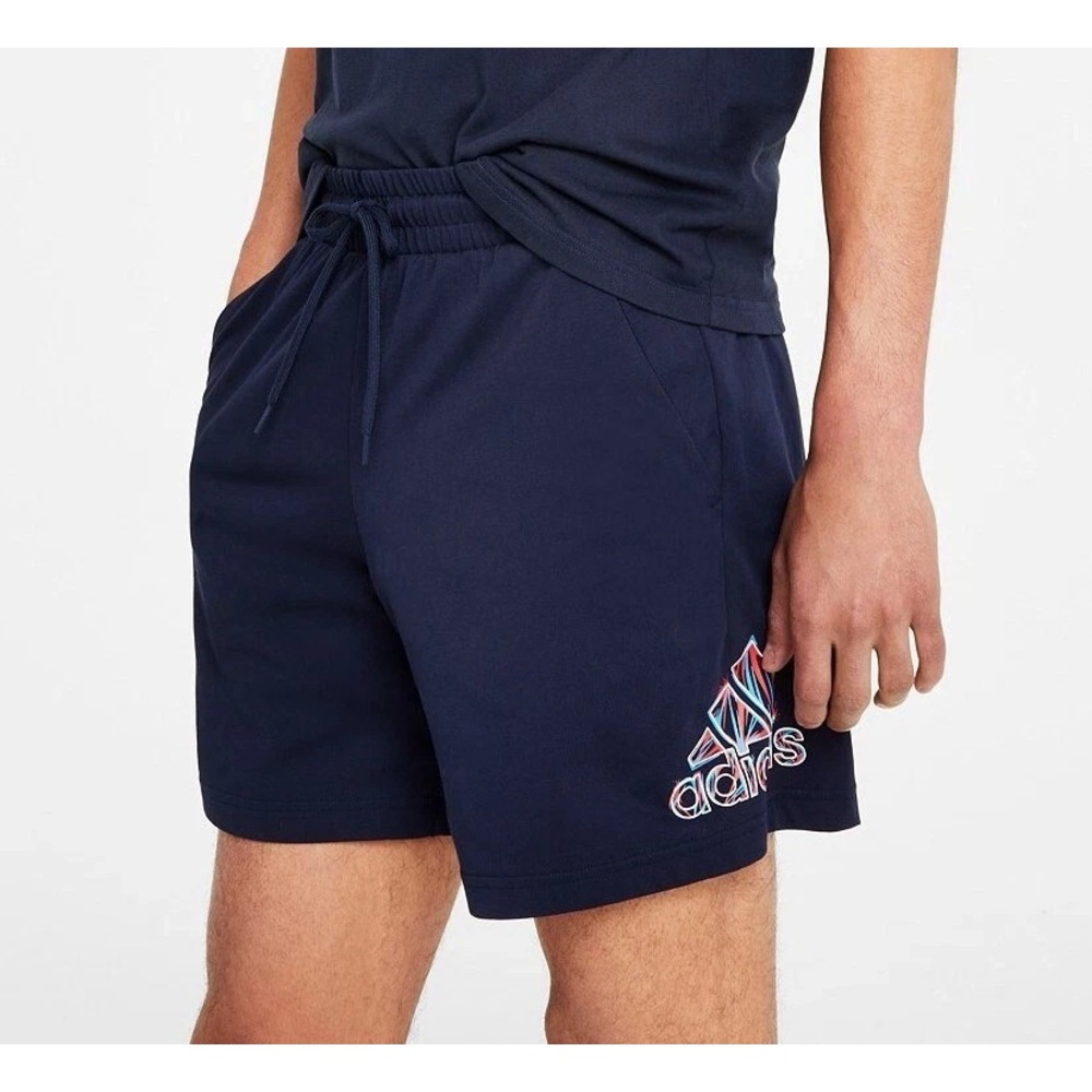 Adidas Men's 7" Essentials Americana Jersey Shorts, Dark Navy, Size‎ Small